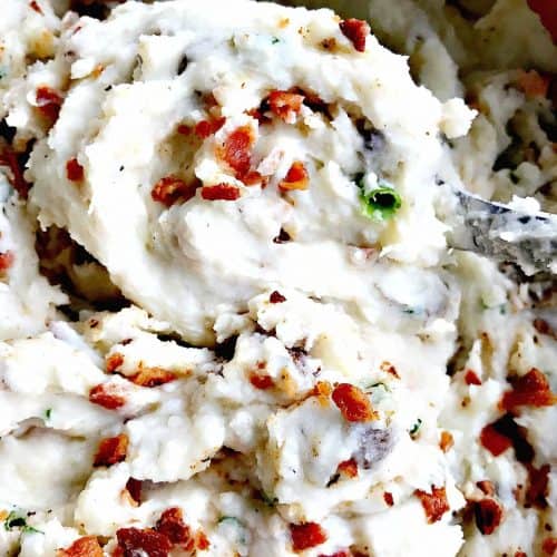 Dutch Oven Skin-On Mashed Potatoes with Bacon