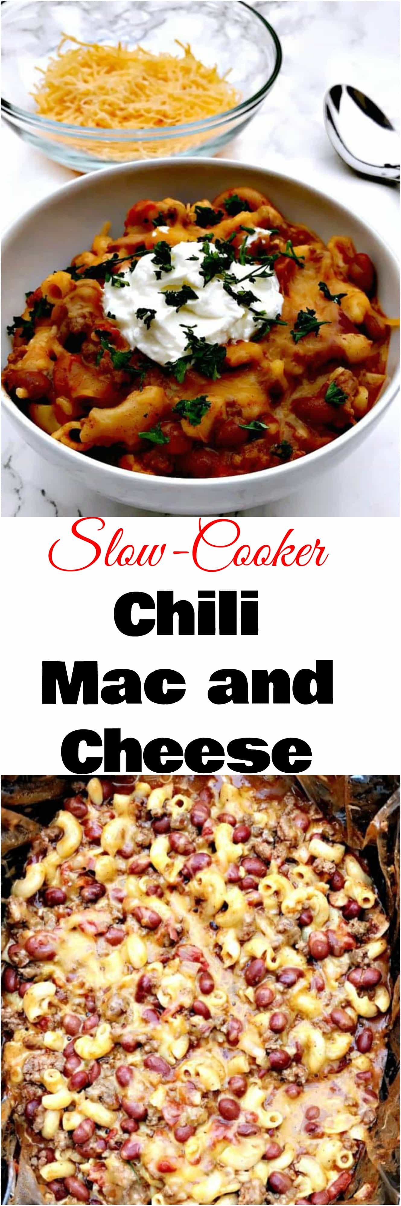 Slow Cooker Chili Mac and Cheese