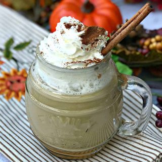 instant pot starbucks copy cat skinny pumpkin spice latte in a glass mug