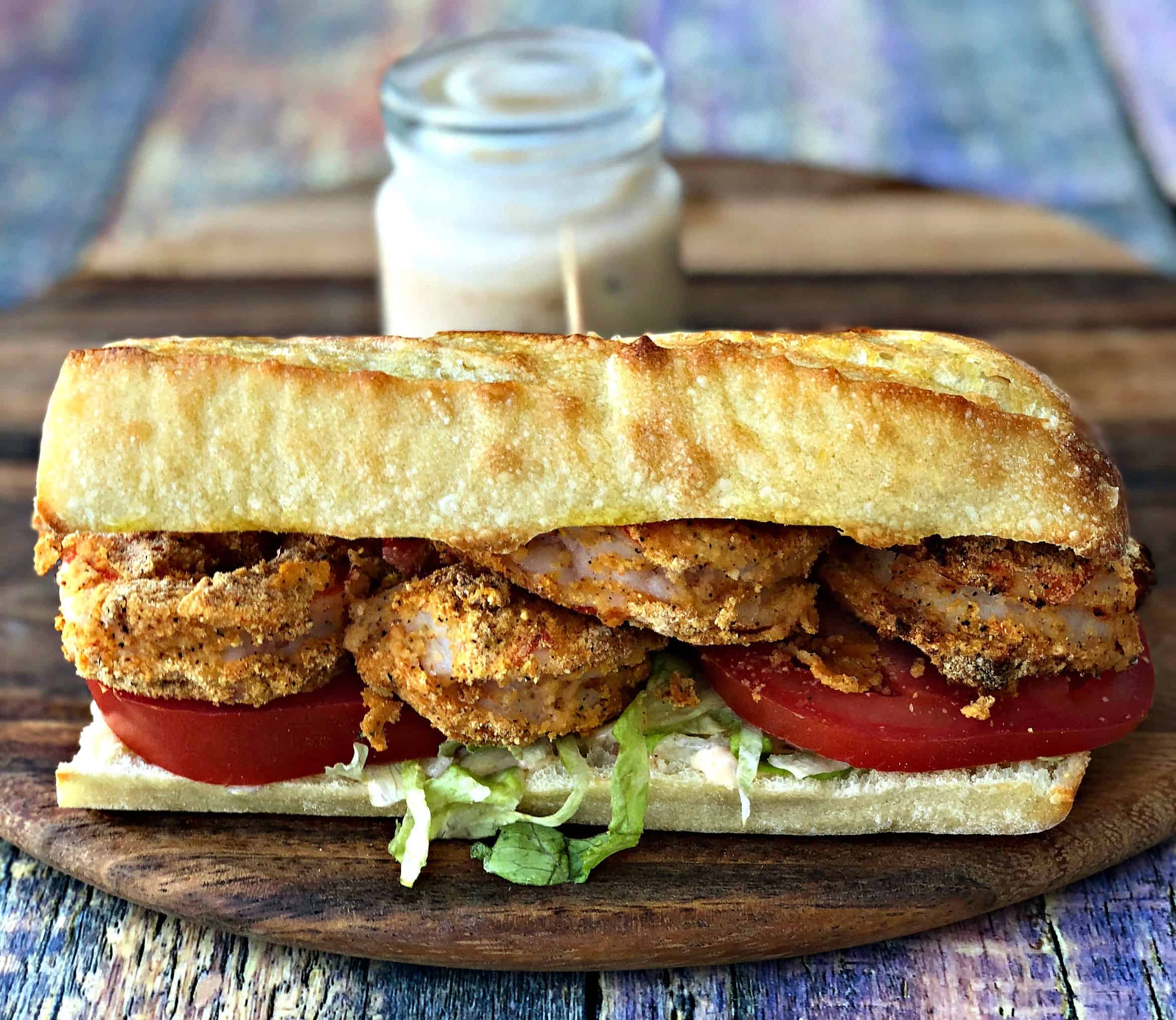 Air Fryer Fried Louisiana Shrimp Po Boy with Remoulade Sauce - Stay ...