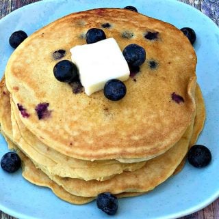 Paleo Gluten-Free Grain-Free Blueberry Pancakes