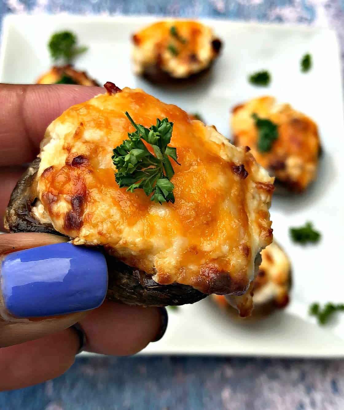 Air Fryer Cheese Stuffed Mushrooms