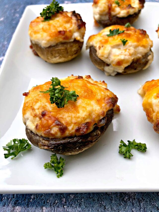 15 Minute Air Fryer Cheese Stuffed Mushrooms