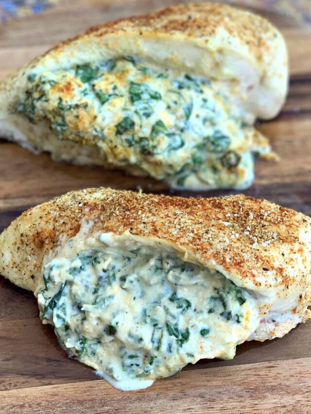 Spinach Cream Cheese Stuffed Chicken