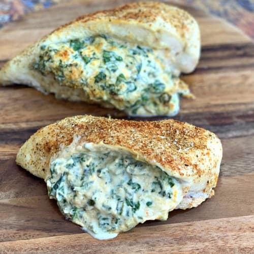 Easy Low Carb Keto Spinach Cream Cheese Stuffed Chicken