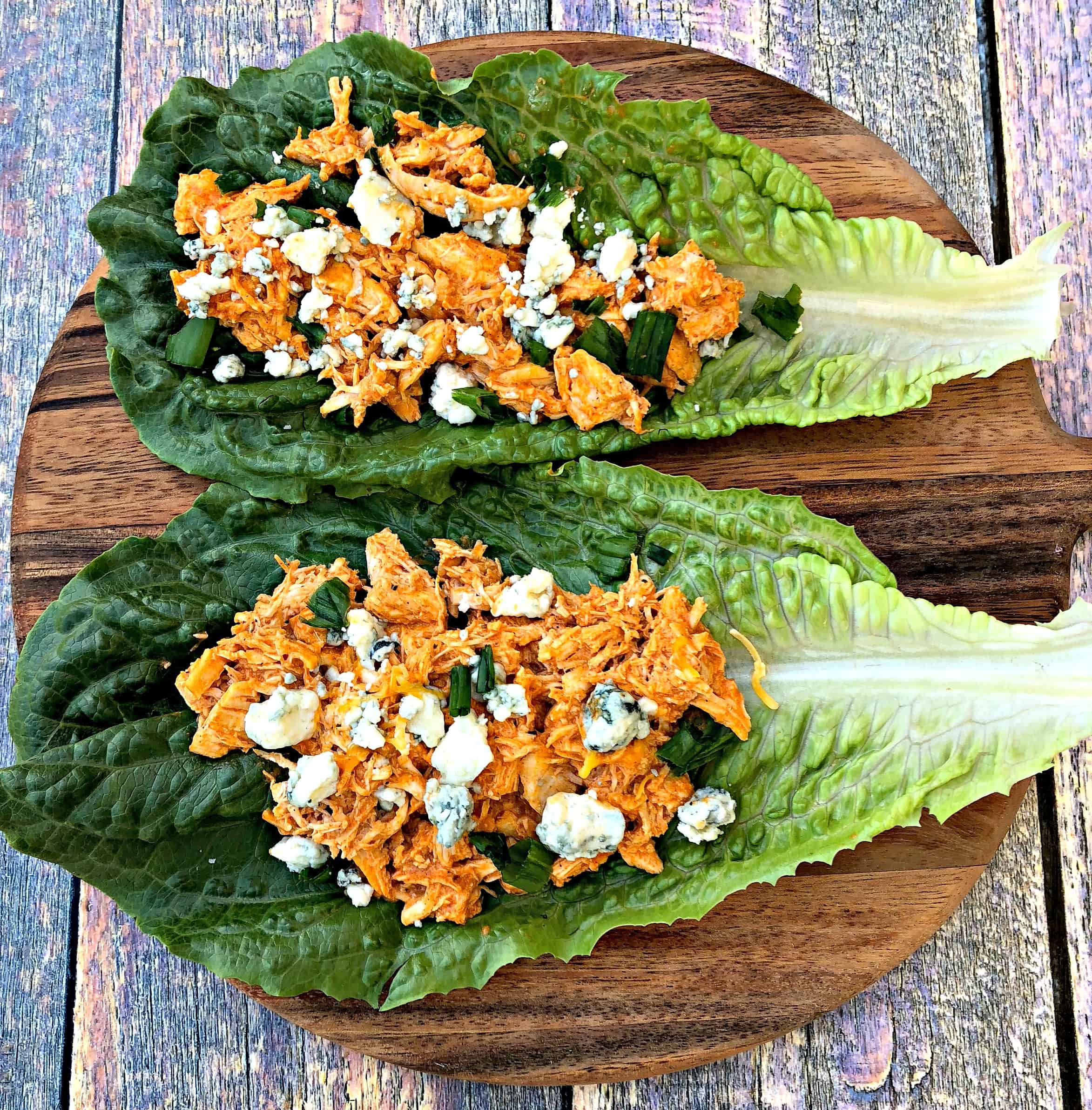 Instant Pot Keto Low Carb Cheesy Buffalo Chicken Lettuce Wraps