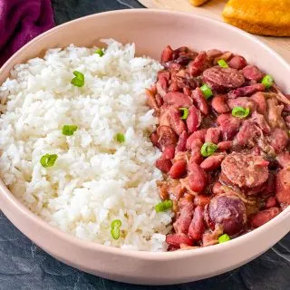 Instant Pot red beans and rice in a bowl