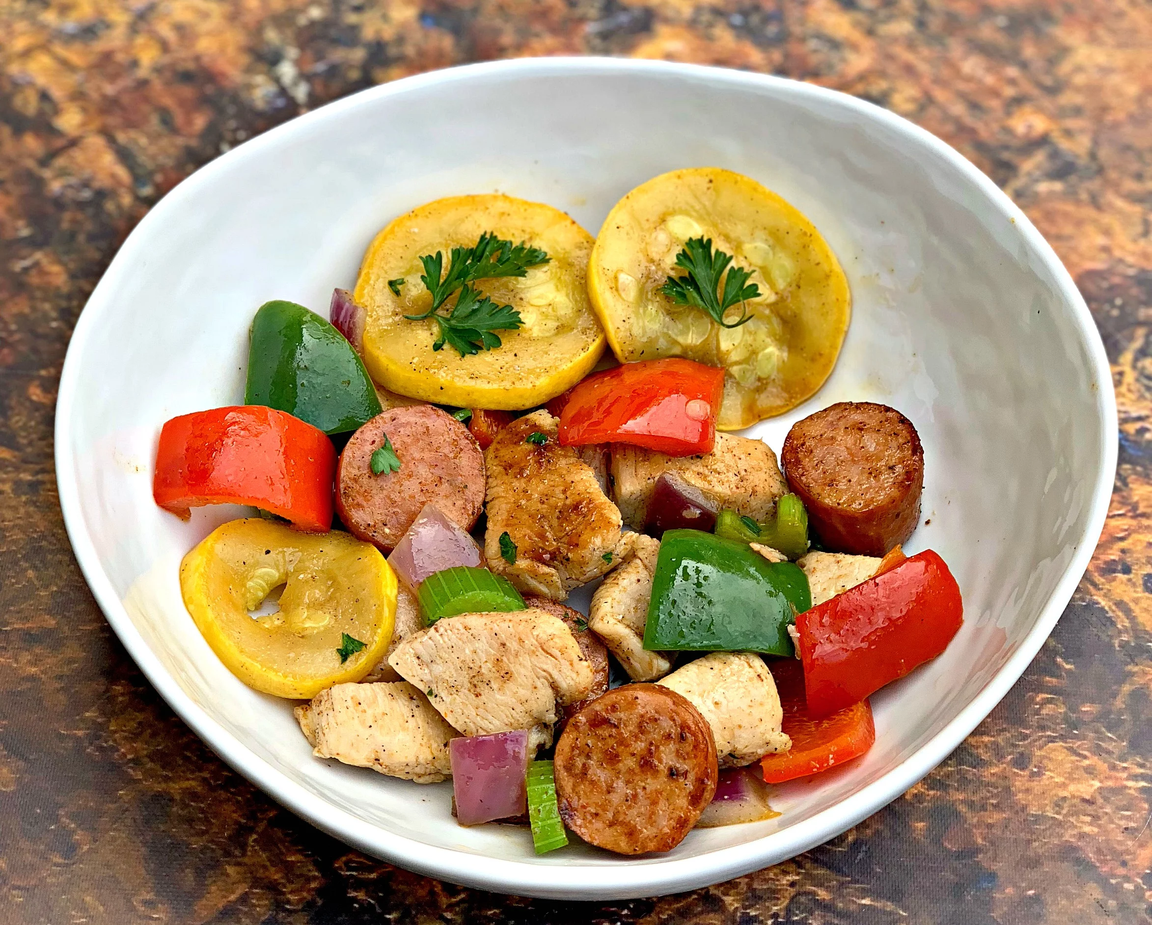 Spicy Cajun Sausage and Chicken Skillet Recipe - The Forked Spoon
