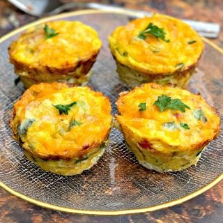 keto bacon egg bites on a plate