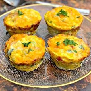 keto bacon egg bites on a plate