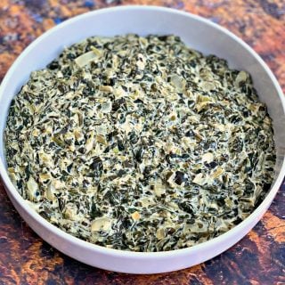 keto low carb creamed spinach in a white bowl