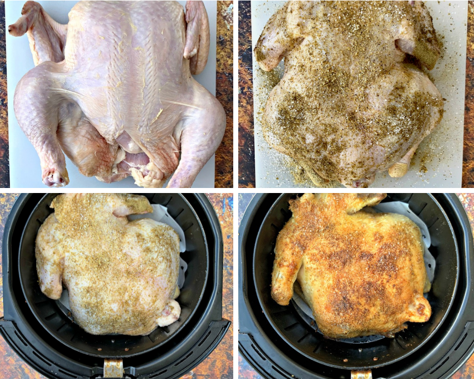 Homemade Rotisserie Chicken in the Air Fryer • GrownUp Dish