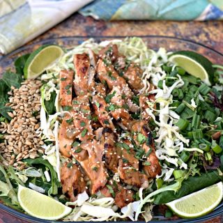 panera thai chicken salad on a clear plate