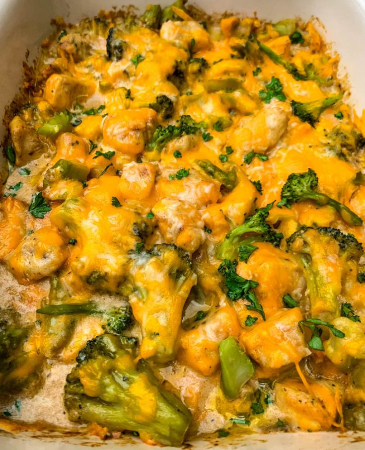 Easy, Keto Low-Carb Chicken Broccoli Cheese Casserole + VIDEO