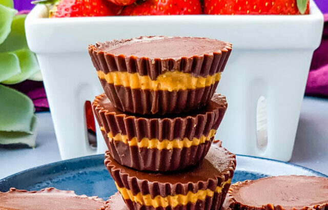 sugar free peanut butter cups Pinterest image