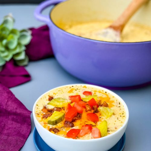 Keto Low-Carb Cheeseburger Soup + {VIDEO}