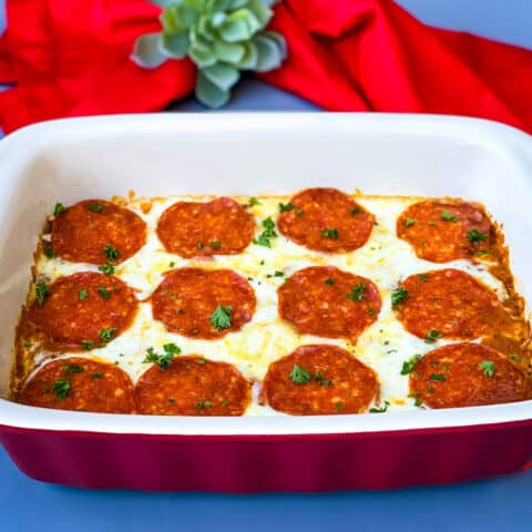 Easy Keto Low-carb Pizza Casserole + {video}