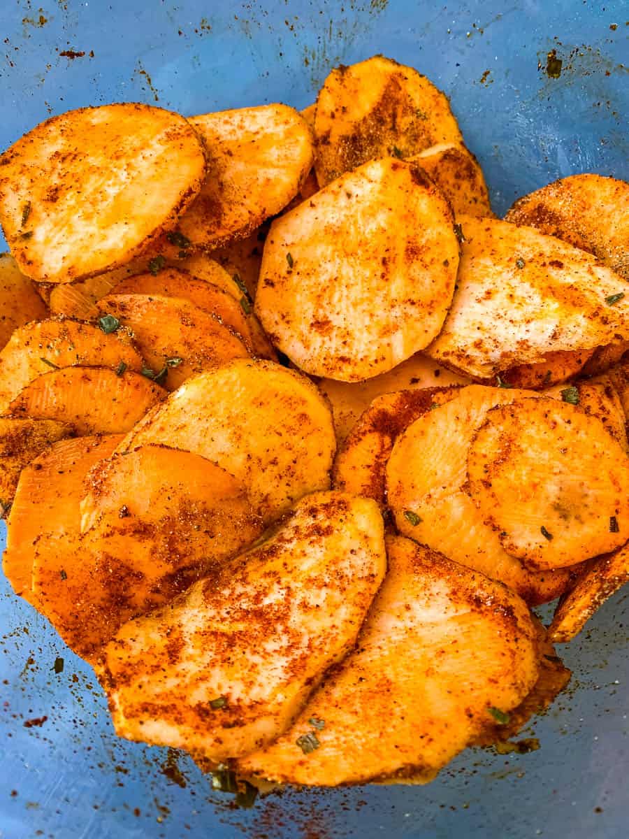 Easy Air Fryer Sweet Potato Chips Video 5130