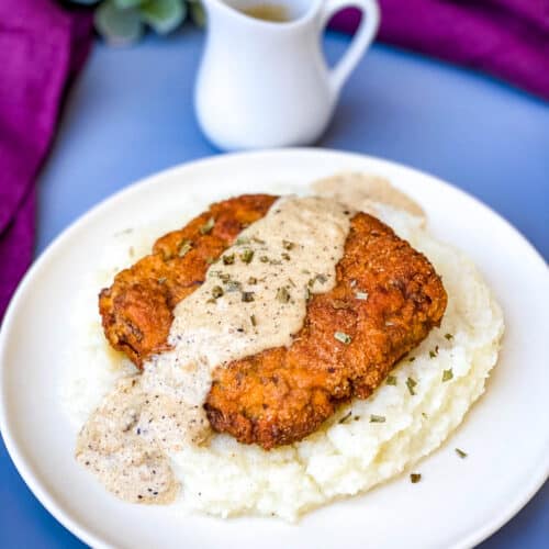 Easy Keto Low Carb Chicken Fried Steak and Gravy + VIDEO