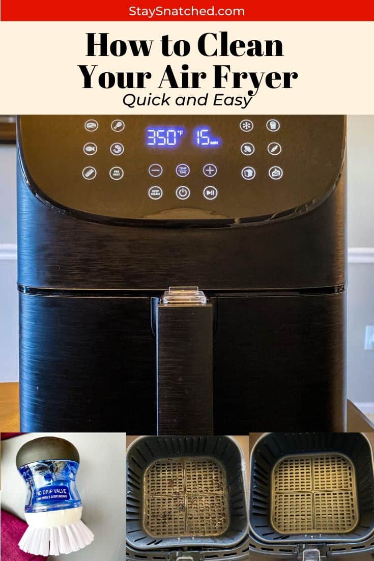 how to clean your air fryer pinterest collage photo