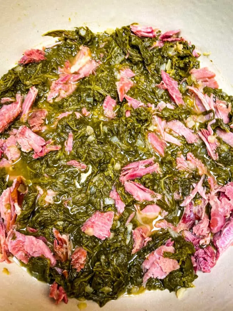 Delicious and Easy Slow Cooker Mustard Greens - My Kitchen Little