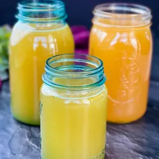 turkey bone broth in mason jars