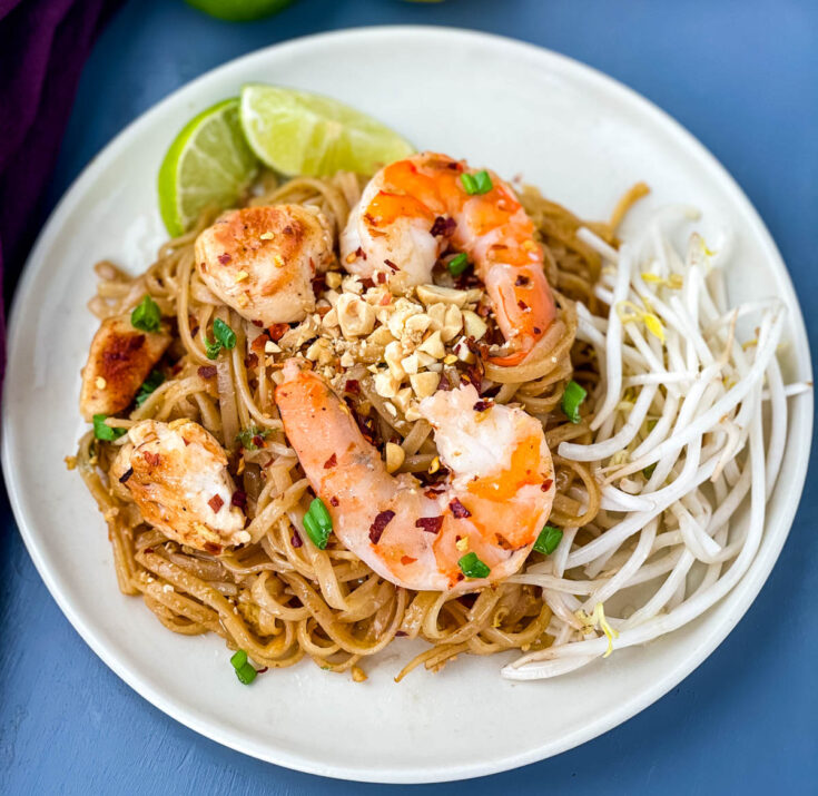 Lightened Up Pad Thai Chicken And Shrimp