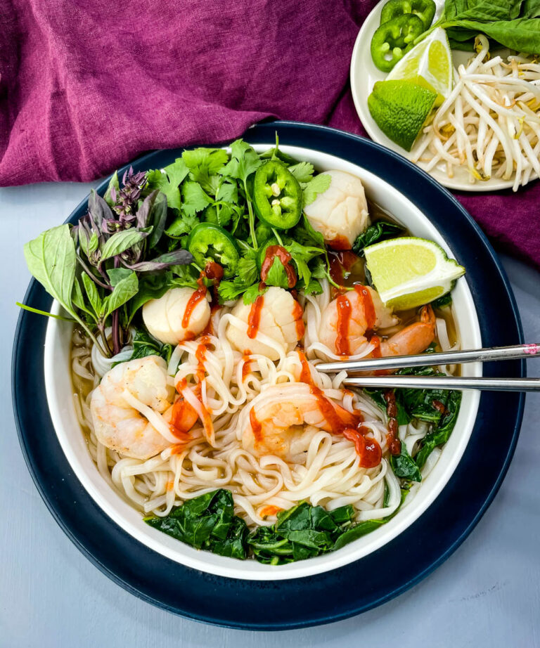 Seafood Pho Noodle Soup With Shrimp + {video}