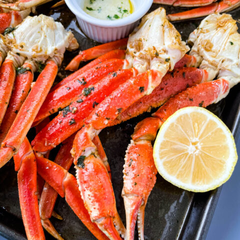 Baked Crab Legs with Garlic Butter + {VIDEO}