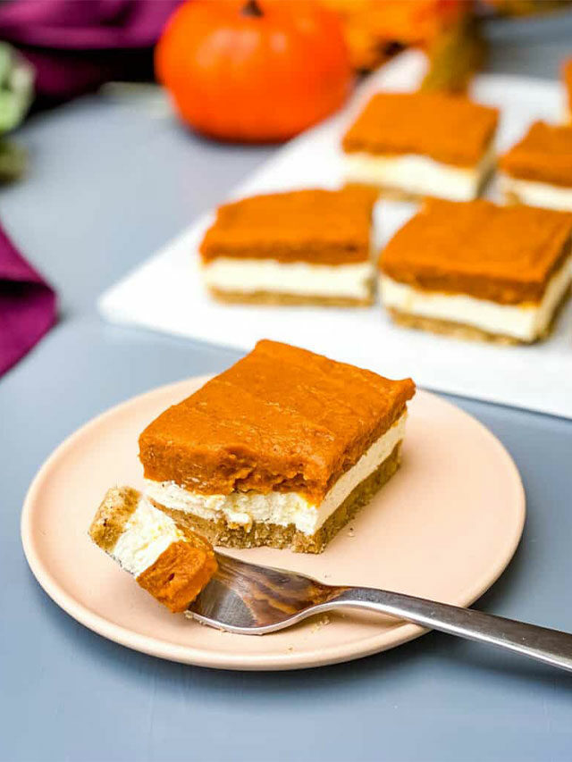 No Bake Pumpkin Cheesecake Bars