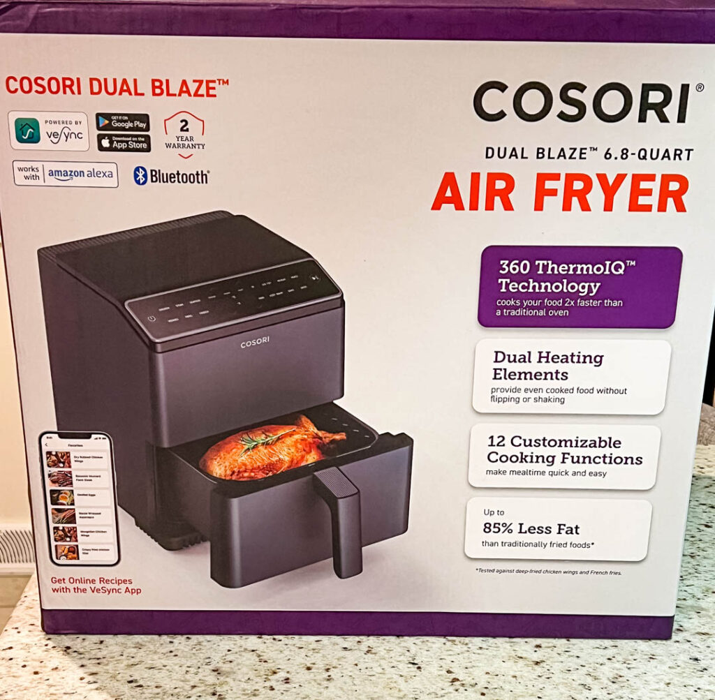 COSORI Smart Air Fryer Oven Dual Blaze 6.4L, Double Heating Elements,  Cookbook, No Shaking & No Preheating, APP Control, 12 Functions, Air Fry,  Roast