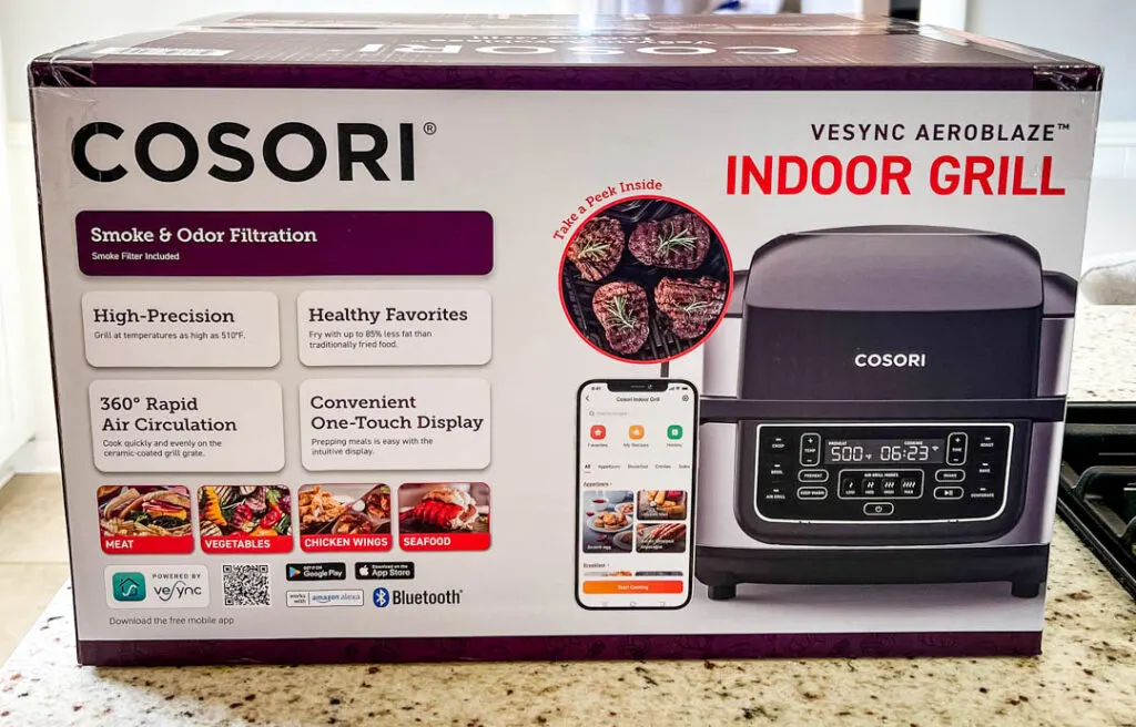Cosori New Indoor Grill, Smart XL Air Fryer Combo Aeroblaze, 8-in-1, 6  Quart Voice Control, Black
