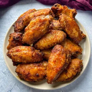 dry rub chicken wings on a plate