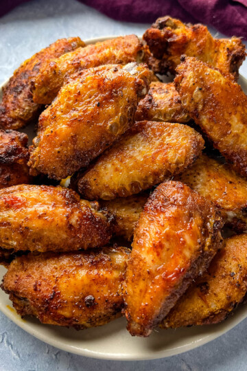 dry rub chicken wings on a plate