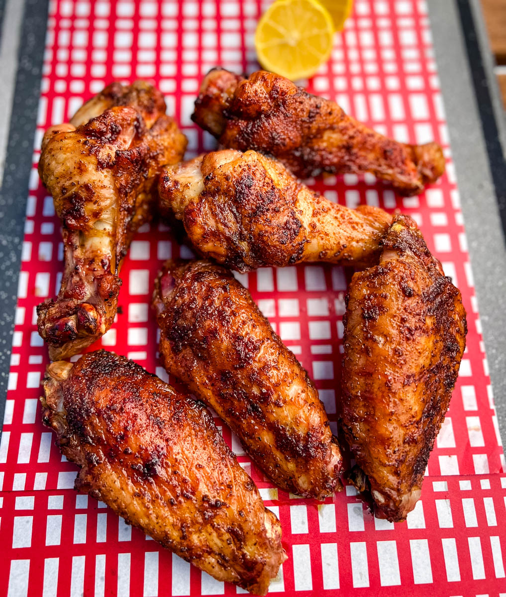 smoked turkey wings on a plate