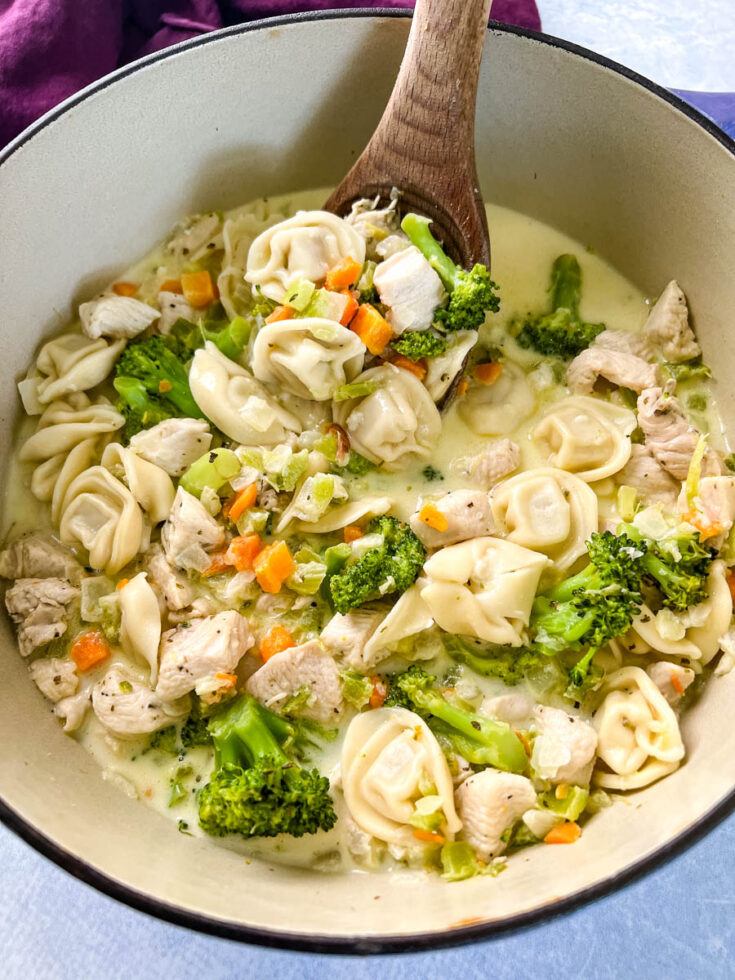 Creamy Chicken Alfredo Soup With Tortellini