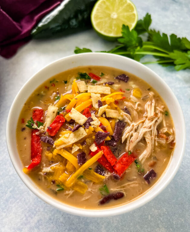 Slow Cooker Crockpot Shredded Chicken Taco Soup