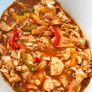 chicken fajitas in a Crockpot slow cooker