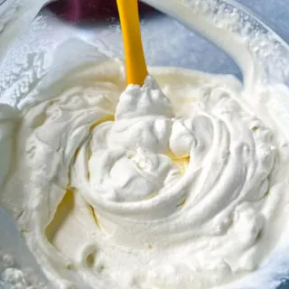 sugar free whipped cream in a glass bowl