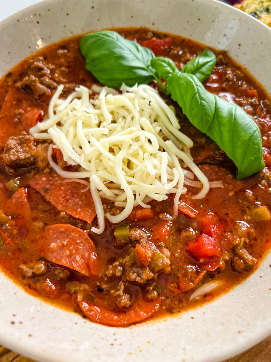 Crockpot Pizza Soup - Family Fresh Meals