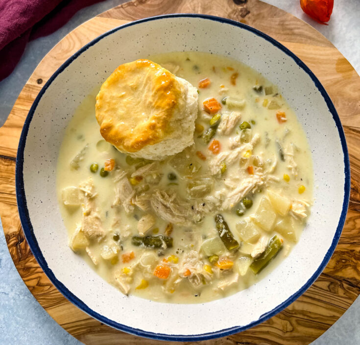 Slow Cooker Crockpot Chicken Pot Pie With Biscuits