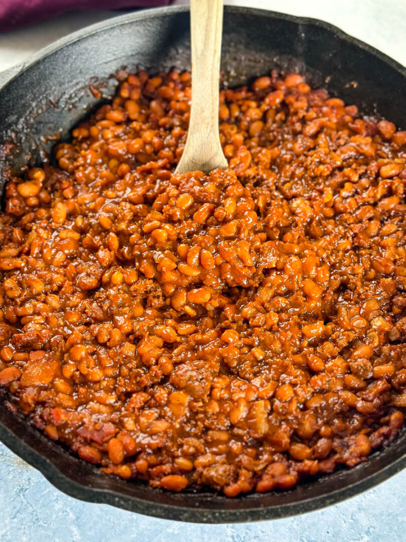 Smoked Bbq Baked Beans With Bacon And Ground Beef