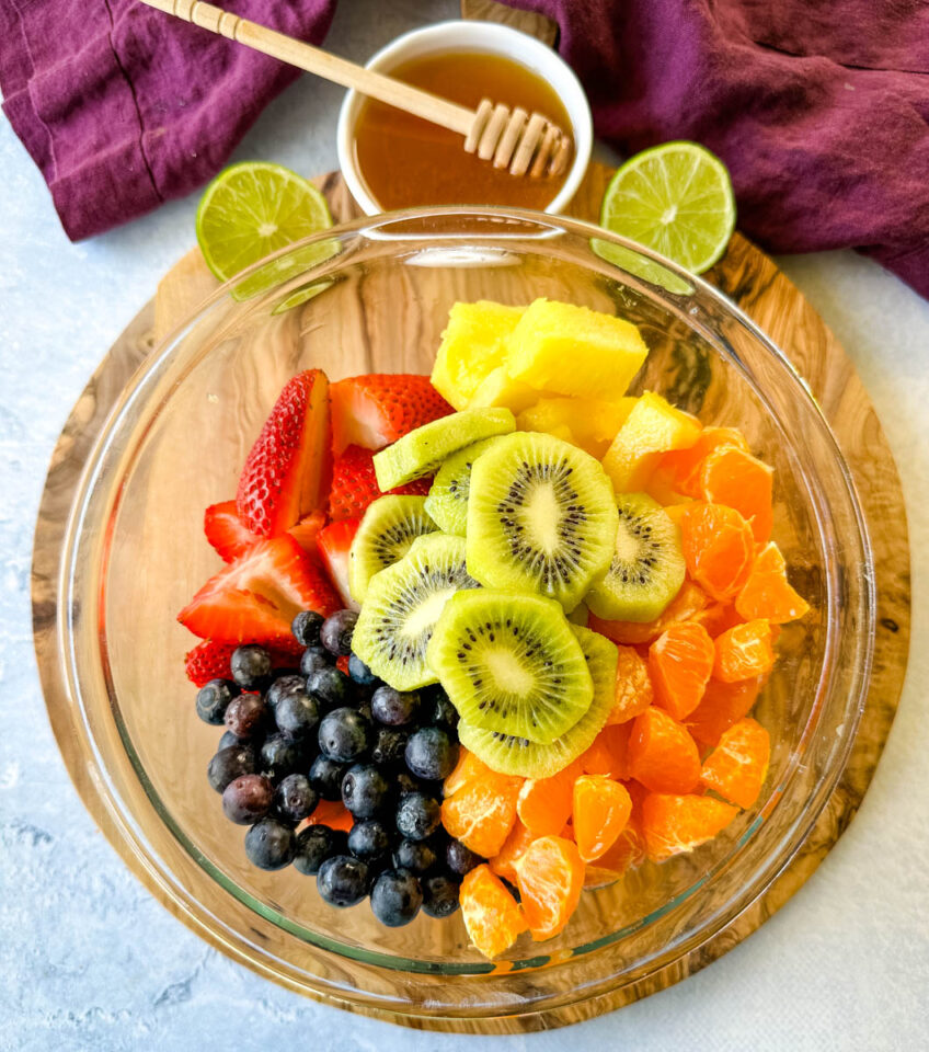 Fruit Salad with Honey Lime Dressing