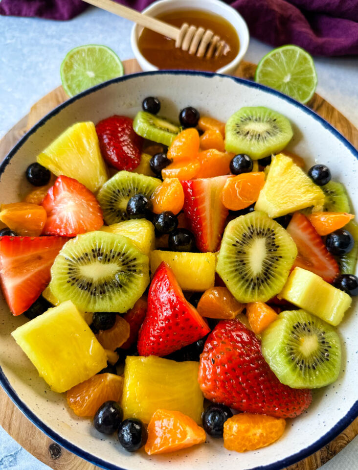 Fruit Salad with Honey Lime Dressing