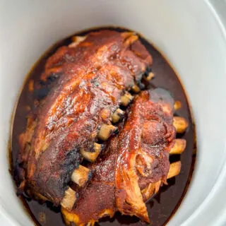 BBQ ribs in a Crockpot slow cooker