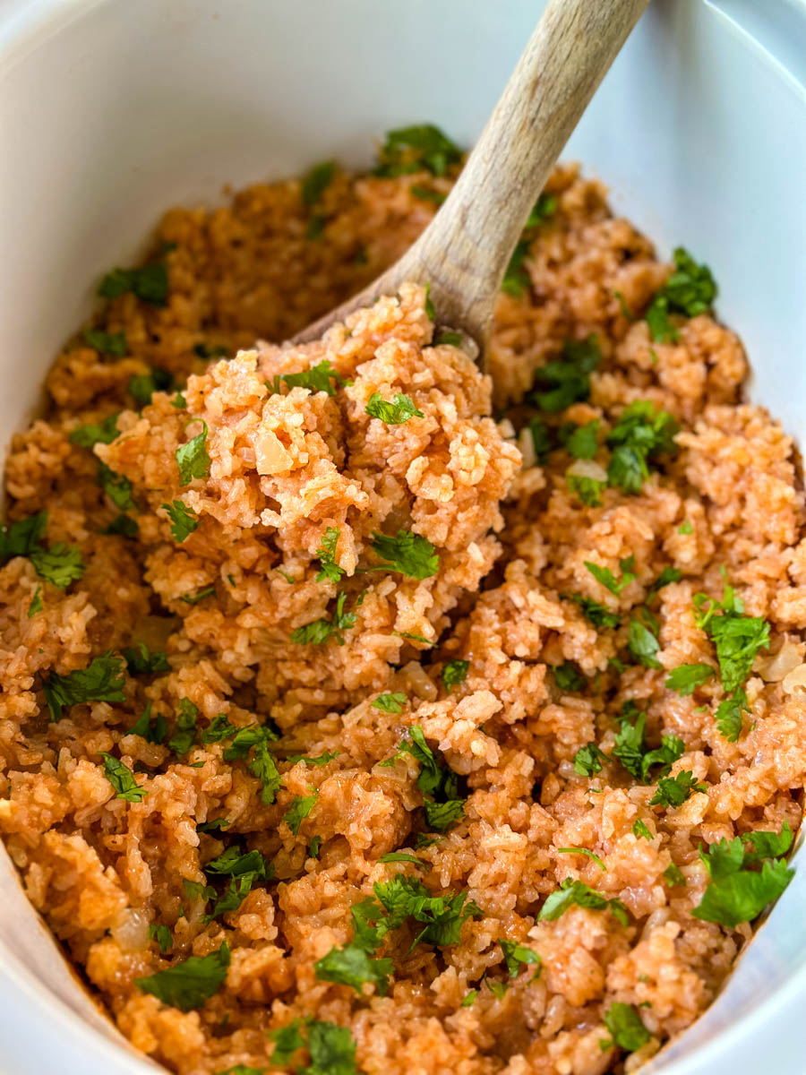 Slow Cooker Mexican Rice (Spanish Rice) - Gal on a Mission