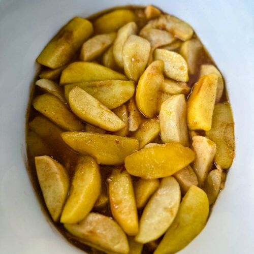 baked apples with cinnamon in a Crockpot slow cooker