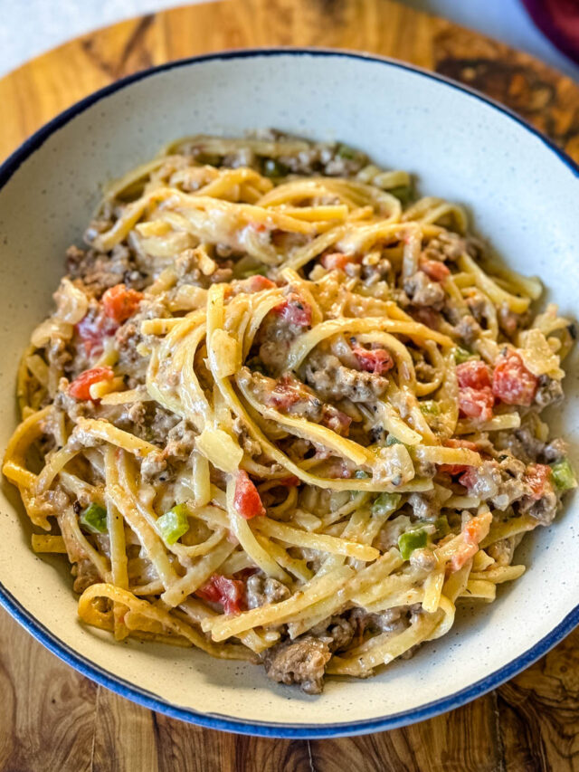 Ground Beef Pasta with Alfredo