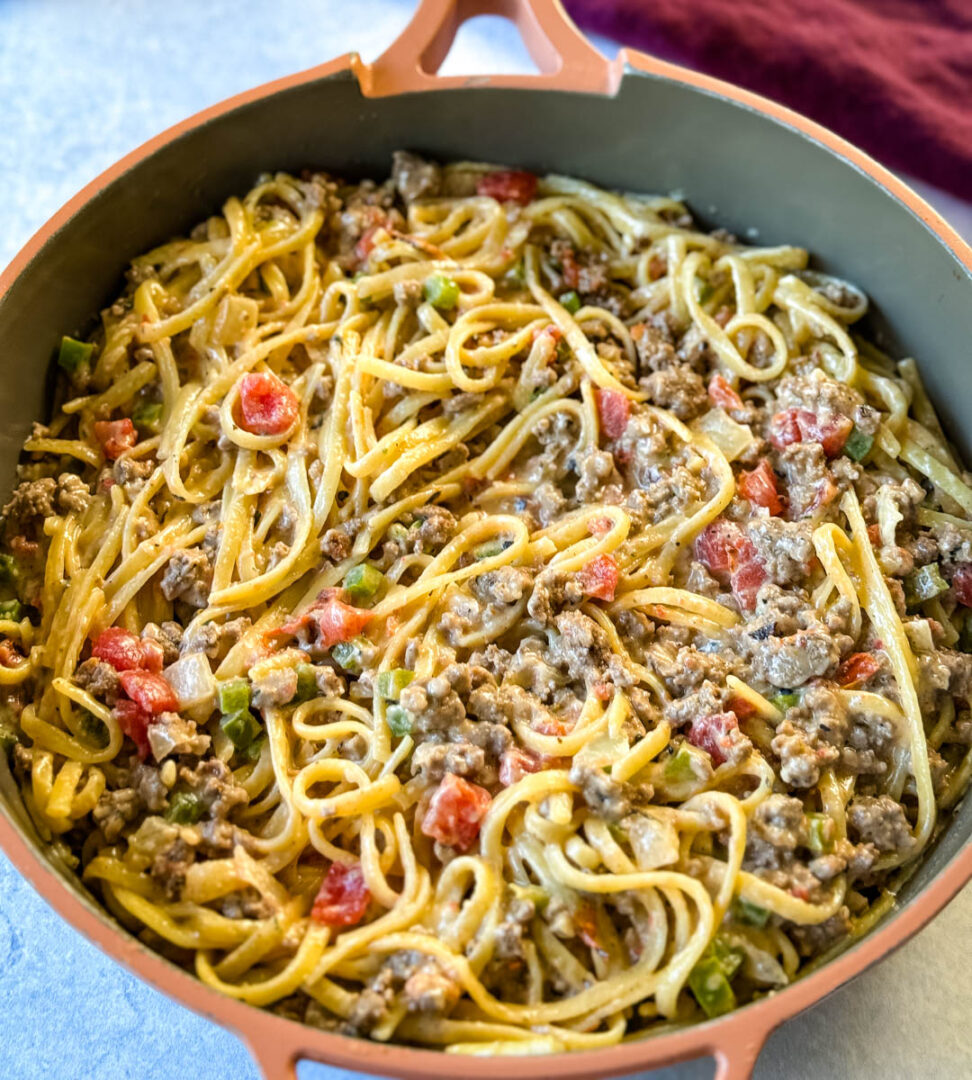 Ground Beef Pasta with Alfredo