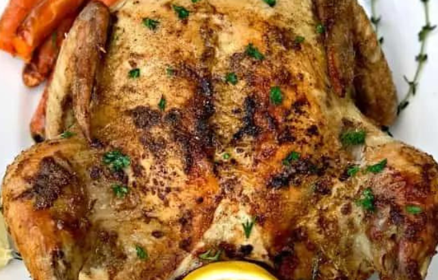 Air Fryer Rotisserie Roasted Whole Chicken